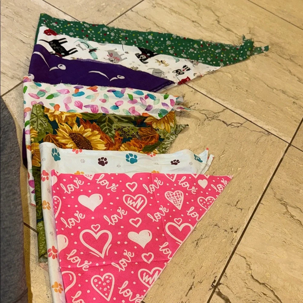 Colorful Kids or Pets Bandana -Set of 7